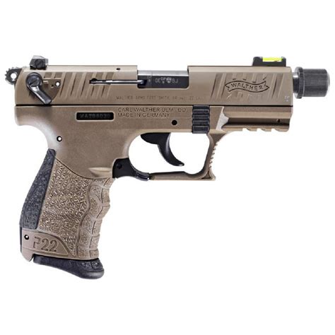 Walther P22 Tactical FDE .22LR Semi Auto Pistol