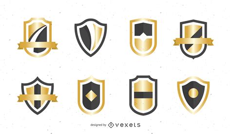 Gold Shield Badge Vector Vector Download