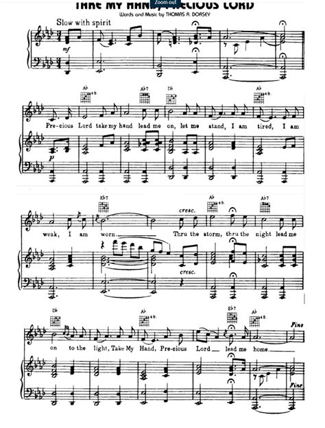 Precious Lord Take My Hand piano sheet .pdf and mscz musescore file