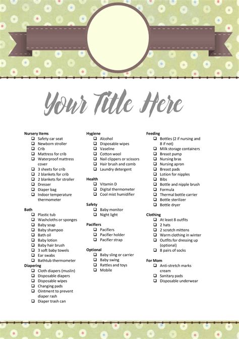 THE Ultimate Free Baby Registry Checklist Printable | Customizable!