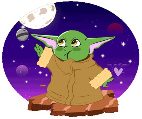 Constanceillustrart — Chibi Baby Yoda (Grogu) gif, may the force be with...