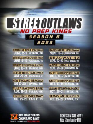 FULL 2023 STREET OUTLAWS NO PREP KINGS SCHEDULE RELEASED - No Prep Racing