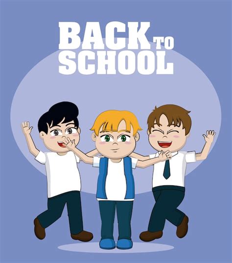 Premium Vector | School boys friends cartoons