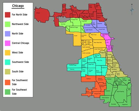 Chicago neighborhoods map, Chicago neighborhoods, Chicago map