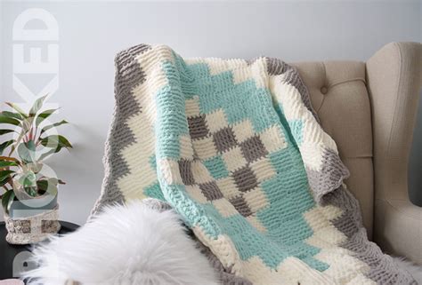 Entrelac Crochet Baby Blanket Free Pattern and Tutorial