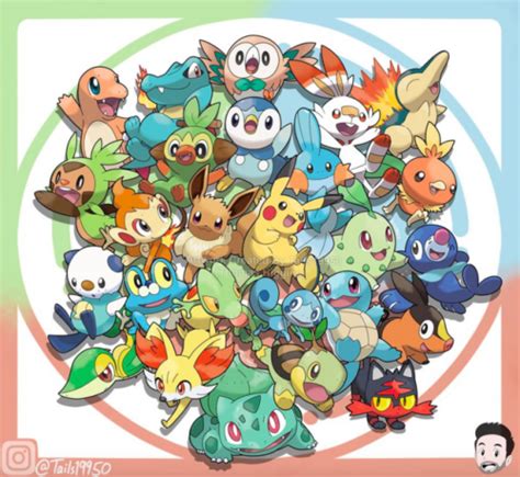 All Starter Pokémon Art by Tails19950 | Pokemon starters, Pokemon, Cool pokemon wallpapers