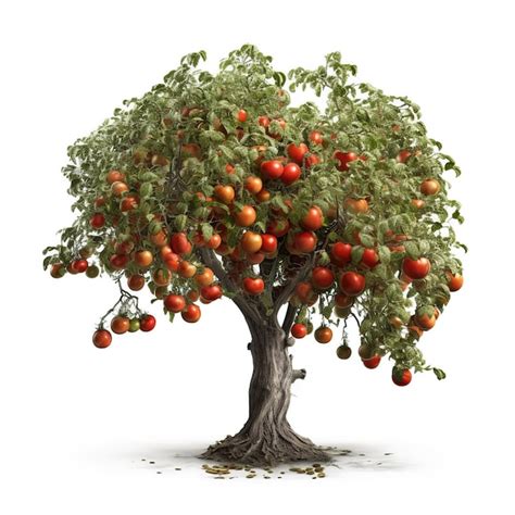 Premium Photo | A tree with red fruits on it