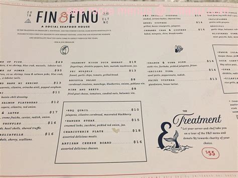 Online Menu of Fin & Fino Restaurant, Charlotte, North Carolina, 28202 - Zmenu