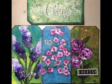 Mixed Media Art Journal Techniques # 19 Fingerpaint Florals - YouTube