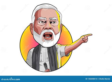 Cartoon Illustration of Narendra Modi Editorial Stock Image - Illustration of expression ...