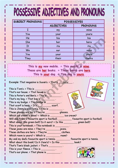 Pronouns And Possessives Exercises