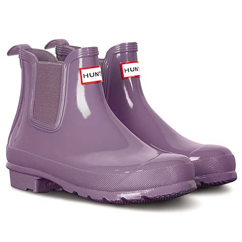 Womens Hunter Original Chelsea Gloss Wellies Snow Galoshes Rain Boots ...