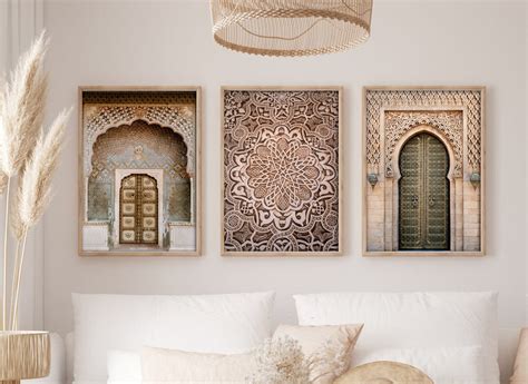 Moroccan Wall Art Set of 3 Door Photography Moroccan Art - Etsy