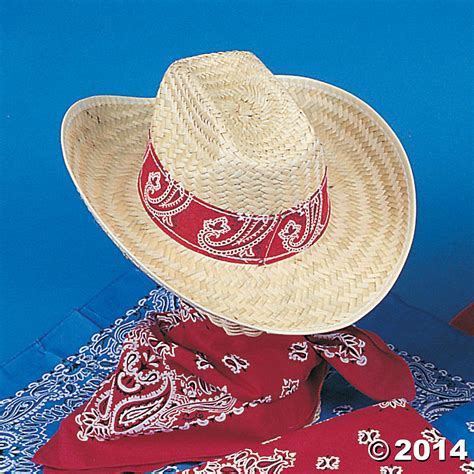 Western Cowboy Hats with Red Bandana | Oriental Trading | Cowboy hats, Western parties, Western ...