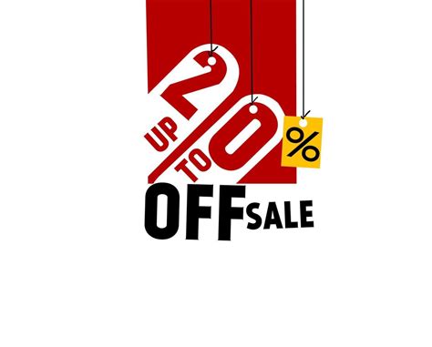 20 percent off. banner design template. Flat style vector illustration ...