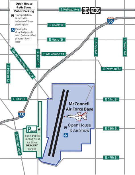 McConnell 2010 Open House and Air Show parking map.