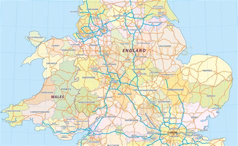 Large Detailed Highways Map Of England With Cities En - vrogue.co