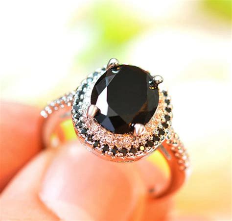 Black Onyx Ring Black Oval Ring Onyx Ring Black Zircon - Etsy