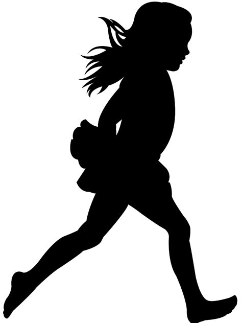 Running Girl Silhouette | Free vector silhouettes