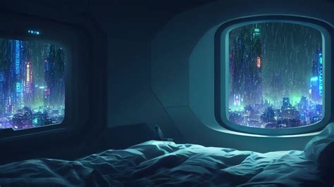 Cozy Bedroom Rain On Window 4K Live Wallpaper | 3840x2160