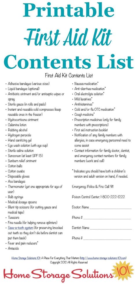 First Aid Kit Contents List: What You Really Need | First aid kit ...