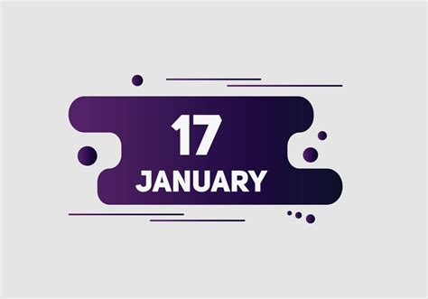 january 17 calendar reminder. 17th january daily calendar icon template ...