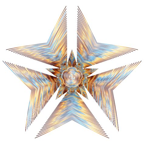 Prismatic Star Line Art No Background | Free SVG