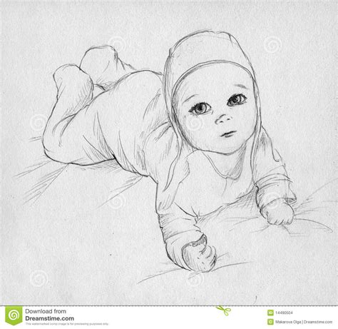 Baby Girl Sketch at PaintingValley.com | Explore collection of Baby ...