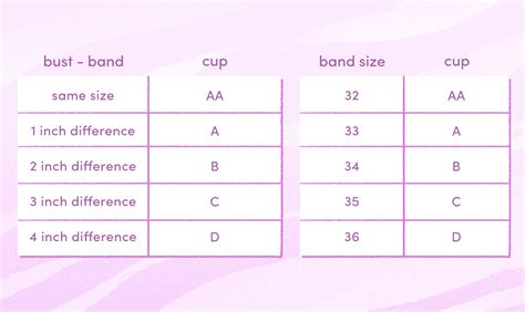 Bust To Cup Size Chart / Bra sizes following the us sizing convention are based on measurements ...