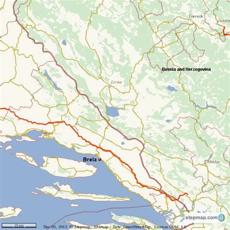 StepMap - Brela, Croatia - Landkarte für World