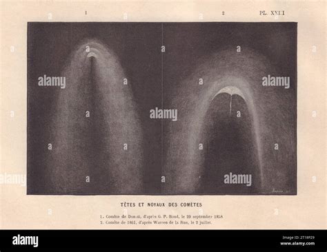 COMETS. Donati's comet 1858. 1861. Nucleus coma tail 1866 old antique print Stock Photo - Alamy