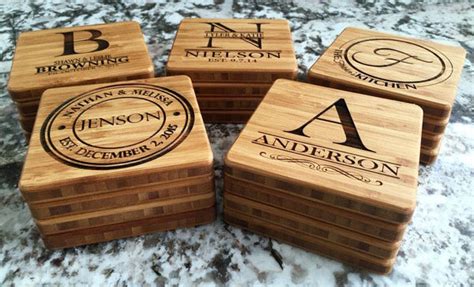 Personalized Bamboo Coasters – Set of 4 | Qualtry