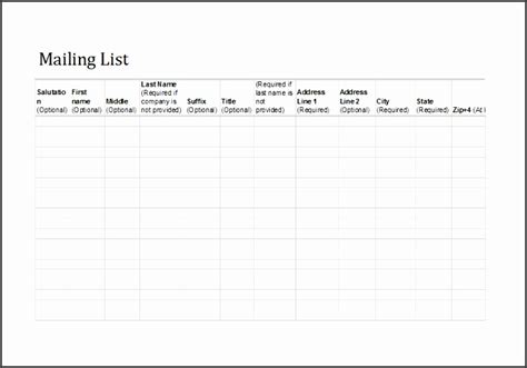 7 Mailing List Template - SampleTemplatess - SampleTemplatess