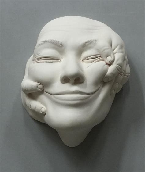 Abstract Ceramic Face Sculptures by Johnson Tsang