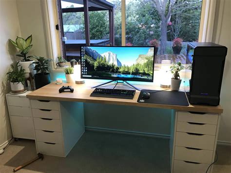 My organic PC setup #GamingComputerCouple | Home office design, Pc setup, Home office setup