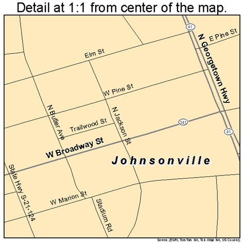 Johnsonville South Carolina Street Map 4537105