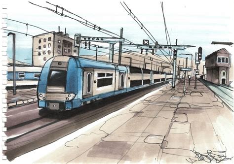 Discover 74+ railway station pencil sketch latest - seven.edu.vn