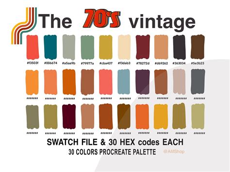 The 70s Vintage Color Palette Graphic by AfifShop · Creative Fabrica