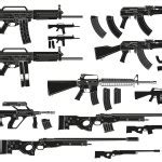 High Quality Vector Set Weapons Silhouettes Isolated White Background ...