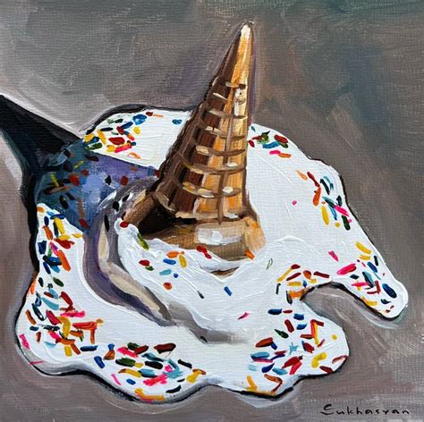 Still Life with Melted Icecream Painting by Victoria Sukhasyan ...