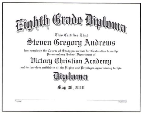 Eighth Grade Diploma: #18-08 – Milligan's Graduation Supplies