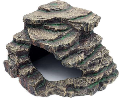 Resin Reptile Hideouts Cave Habitat Decor for Gecko Leopard Lizards Toad Turtle (B- Extra Large ...