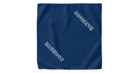 Custom name text navy blue white modern dog bandana | Zazzle