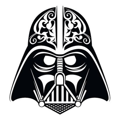 Premium AI Image | a black and white image of a darth vader helmet ...