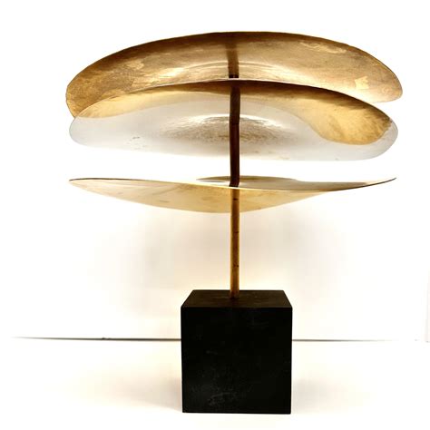 Robert Lee Morris Brass Sculpture Short 12" Triple Pagoda Stack | Robert Lee Morris Gallery