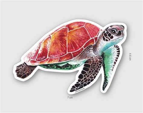 Turtle Sticker Sea Turtle Sticker Cute Vinyl Sticker Laptop - Etsy