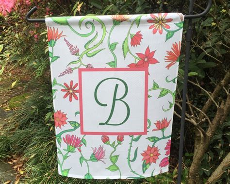 Garden Flag Personalized Garden Decor with Initial