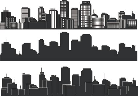 Black with white city building design vector 03 free download