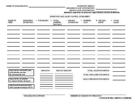 Inventory Sheet Template - PDFSimpli