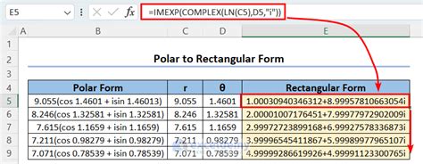 How to Convert Complex Numbers to Polar Form in Excel